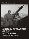 Military Operations of the Dutch Army 10-17 May 1940 (eBook)